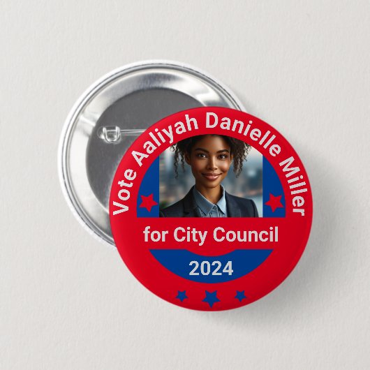 Vorlage für die Kampagne "Benutzerdefiniertes Foto Button (Vorne & Hinten)