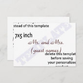 VORLAGE FÜR DIE KARTENKARTE (Vorne/Hinten)