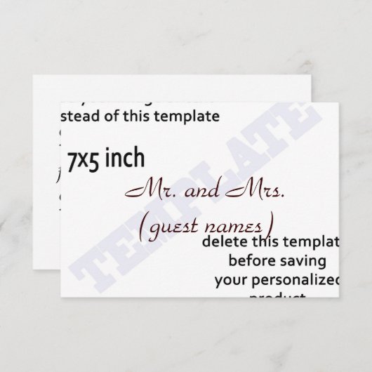 VORLAGE FÜR DIE KARTENKARTE (Vorne/Hinten)