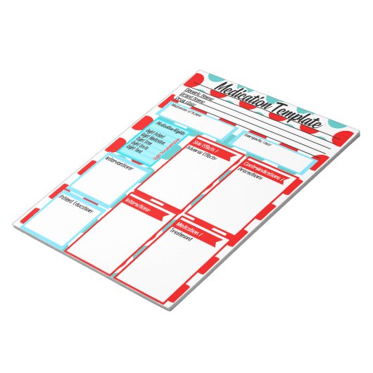 Vorlage für die Krankenpflege Notizblock (angewinkelt)