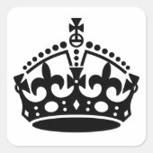 Vorlage für die Kronenkante behalten Quadratischer Aufkleber (Vorderseite)