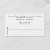 Vorlage für die Landschaftsschutzmäher für die Vis Visitenkarte (Rückseite)