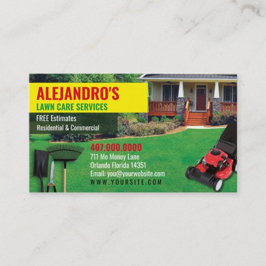 Vorlage für die Landschaftsschutzmäher für die Vis Visitenkarte (Vorderseite)