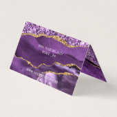 Vorlage für die lila Gold Hair Beauty Business Car Visitenkarten (Rückseite)