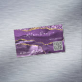 Vorlage für die lila Gold QR Code Magnet-Visitenka Magnetische Visitenkarte (Beispiel)