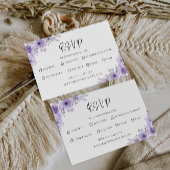 Vorlage für die lila Hochzeitskarte