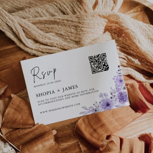 Vorlage für die lila Hochzeitskarte