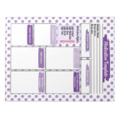 Vorlage für die lila Krankenpflege Notizblock (Vorderseite)