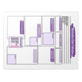 Vorlage für die lila Medikation von Studierenden Notizblock (Vorderseite)