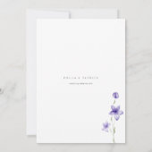 Vorlage für die lila Wildblume Save the Date (Rückseite)