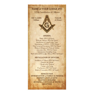 Vorlage für die Masonic Rack Card   Altes rustikal Werbekarte