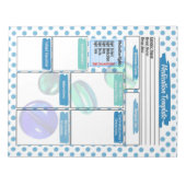 Vorlage für die Medikation von Patienten mit blaue Notizblock (Vorderseite)