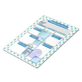 Vorlage für die Medikation von Patienten mit blaue Notizblock (angewinkelt)