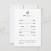 Vorlage für die Memo-Programmkarte (Rückseite)