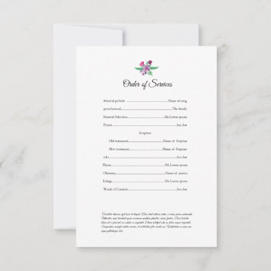 Vorlage für die Memo-Programmkarte (Rückseite)