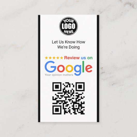 Vorlage für die Minimalistische Google Review Busi Visitenkarte (Vorderseite)