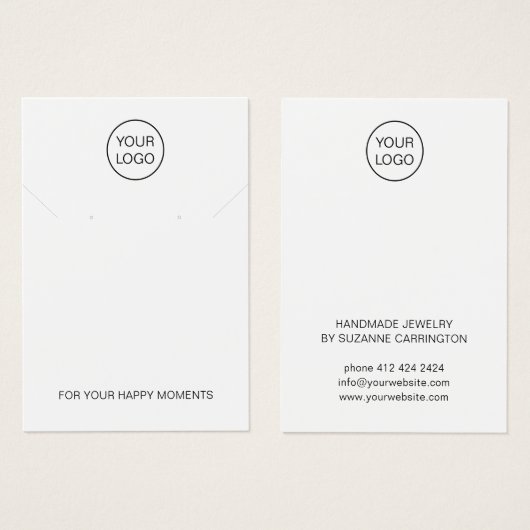 Vorlage für die Minimalistische Logo-Schmuckkarte (Vorne & Hinten)