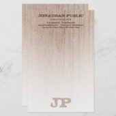 Vorlage für die mit Monogramm Braunholzplatte Briefpapier (Vorne/Hinten)