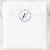 Vorlage für die Monogramm-Aufkleber Runder Aufkleber (Tasche)