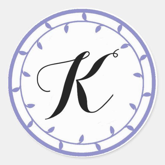 Vorlage für die Monogramm-Aufkleber Runder Aufkleber (Vorderseite)