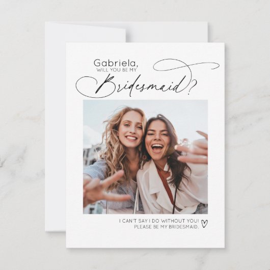 Vorlage für die Niedliche Bridesmaid-Karte des Fot (Vorderseite)