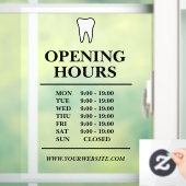 Vorlage für die Öffnungszeiten der Zahnklinik Fensteraufkleber (Zuhause)