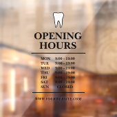 Vorlage für die Öffnungszeiten der Zahnklinik Fensteraufkleber (Blatt 2)