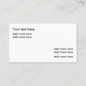 Vorlage für die Online-Visitenkarten für einfaches Visitenkarte (Rückseite)