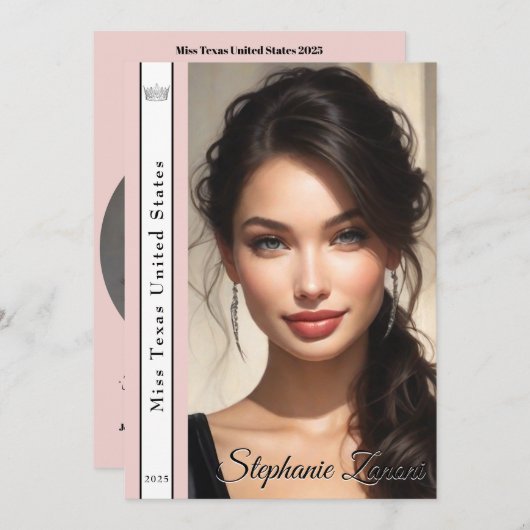 Vorlage für die Pageant-Sash-Autogrammkarte (Vorne/Hinten)