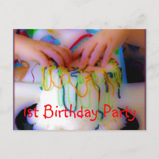 Vorlage für die Party Einladung am 1. Geburtstag