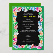 Vorlage für die Party Einladung Casino Night (Vorne/Hinten)