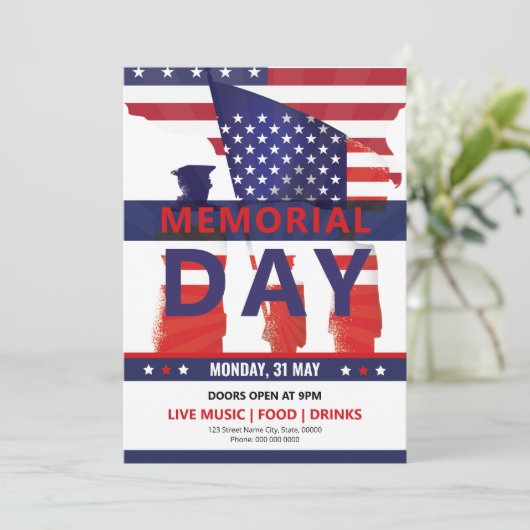 Vorlage für die Party Einladung des Gedenktages (Stehend Vorderseite)