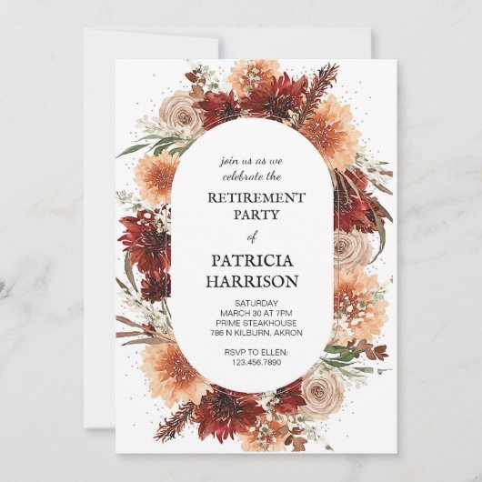 Vorlage für die Party Einladung im Ruhestand (Vorderseite)