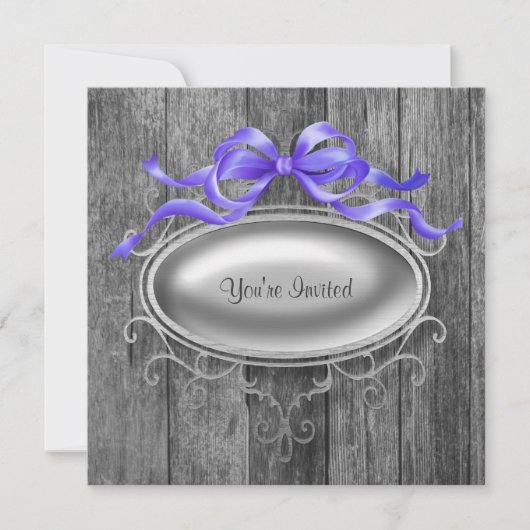 Vorlage für die Party Einladung von Edelholz (Vorderseite)