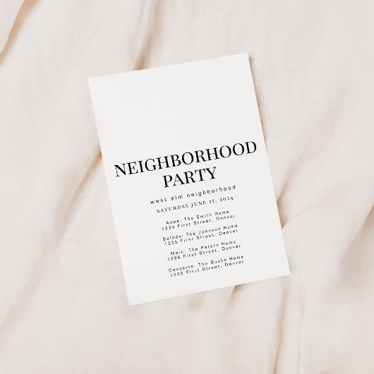 Vorlage für die Party Einladung von Nachbarschafts