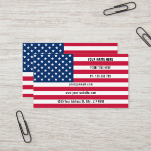 Vorlage für die Patriotische American Flag Busines Visitenkarte