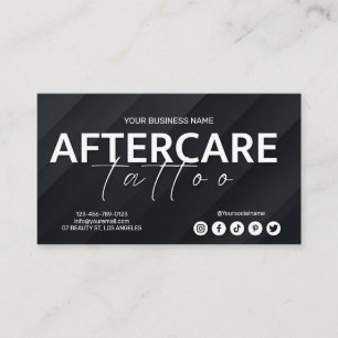 Vorlage für die persönliche Tattoo Aftercare-Karte Visitenkarte