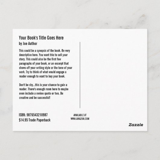 Vorlage für die Postkarte buchen Werbeaktion (Rückseite)