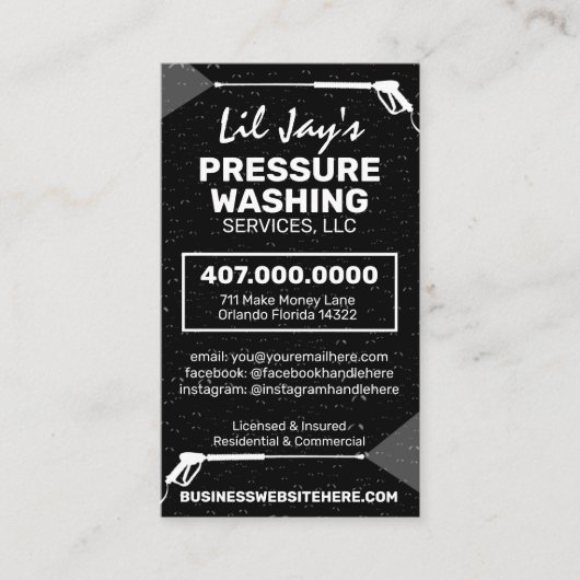 Vorlage für die "Pressure Washing & Cleaning Busin Visitenkarte (Vorderseite)