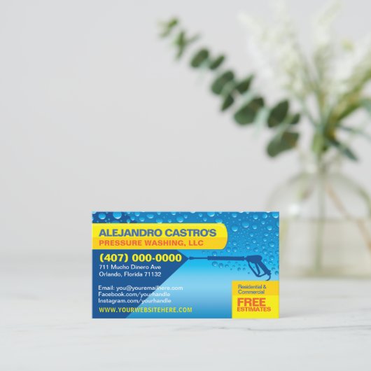 Vorlage für die "Pressure Washing & Cleaning Busin Visitenkarte (Stehend Vorderseite)