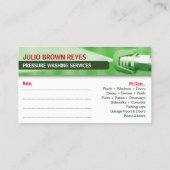 Vorlage für die "Pressure Washing & Cleaning Busin Visitenkarte (Rückseite)