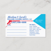 Vorlage für die "Pressure Washing & Cleaning Busin Visitenkarte (Rückseite)