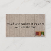 Vorlage für die primitive Quilshop-Visitenkarte Visitenkarte (Rückseite)