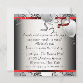 Vorlage für die Red Dress Party Einladung Black Tu (Rückseite)