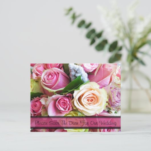 Vorlage für die Rose nach der Karte Save the Date (Stehend Vorderseite)