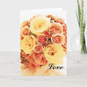 Vorlage für die Rose Wedding Bouquet Note Card