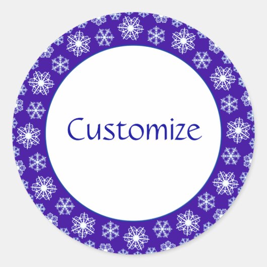 Vorlage für die Schneeflockenfabrik Runder Aufkleber (Vorderseite)