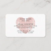 Vorlage für die Schönheitskarte des rosa Herzens Visitenkarte (Rückseite)