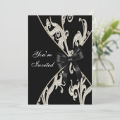 Vorlage für die Schwarz-weiße Party Einladung der (Stehend Vorderseite)