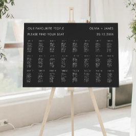 Vorlage für die schwarze Hochzeitstabelle Poster